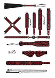 Luxury Bondage Kit - Burgundy - 10 Piece Set